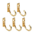 Crochets muraux en métal doré pour rangement - 5 x 2 x 6
